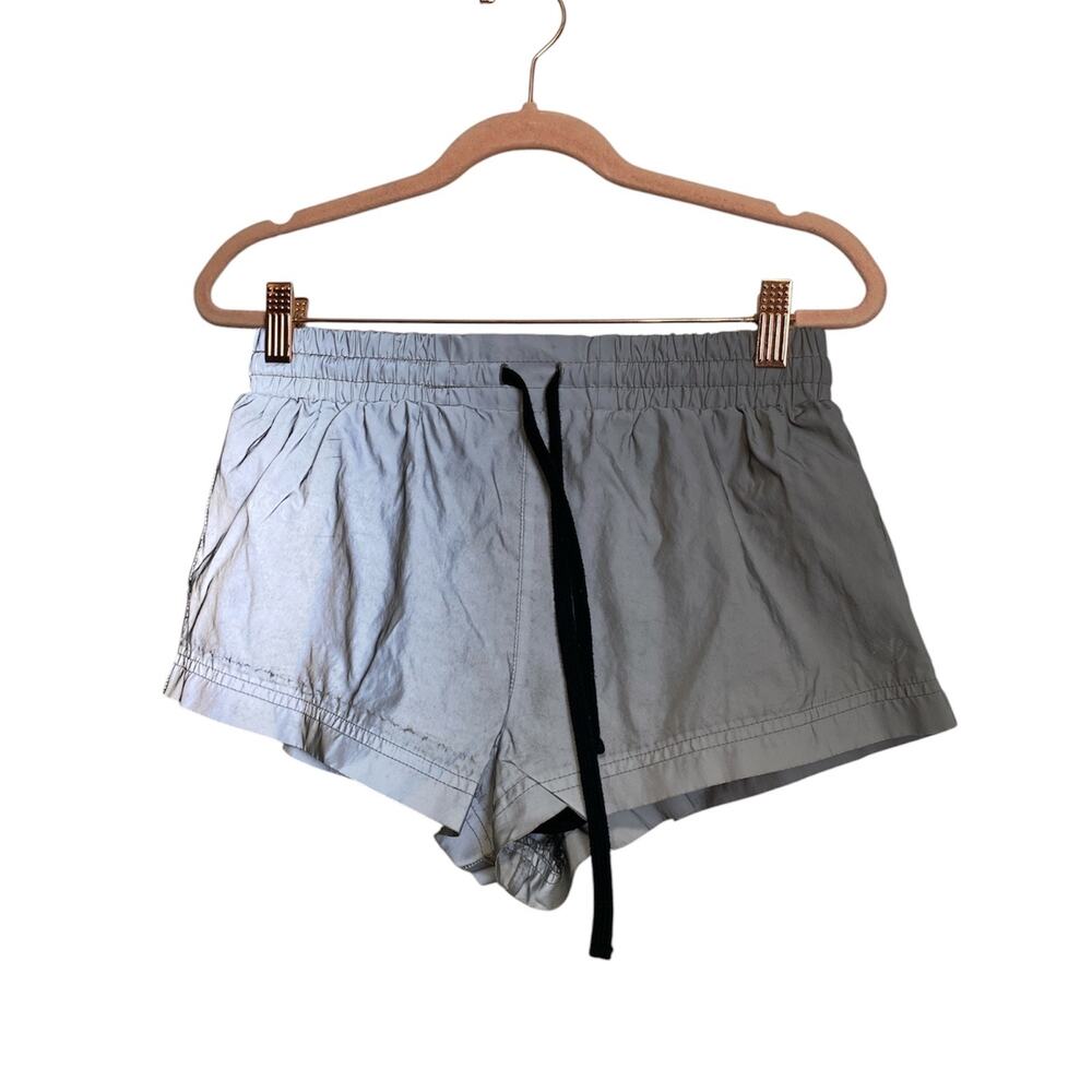Forever 21 Women Gray Reflective Running Shorts Drawstring Size S